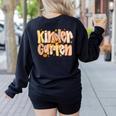 Kindergarten Teacher Fall Pumpkin Autumn Cute Women's Sweatshirt Back Print Black Kindergarten Teacher Fall Pumpkin Autumn Cute Women's Sweatshirt Back Print Black