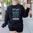 Kindergarten Teacher Shirt Humor Preschool Teacher Women's Sweatshirt Back Print Black
