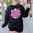 Kindergarten Teacher Women Checkered First Day Of School Women's Sweatshirt Back Print Black