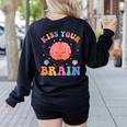 Kiss Your Brain Sped Teacher Appreciation Back To School Kid Women's Sweatshirt Back Print Black Kiss Your Brain Sped Teacher Appreciation Back To School Kid Women's Sweatshirt Back Print Black