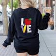 Let All That You Do Be Done In Love Christian Teacher Women's Sweatshirt Back Print Black