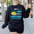 Librarian Teacher Dive Into A Good Book Reading Premium Tri-Blend Women's Sweatshirt Back Print Black