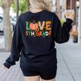 Love 5th Grade Thanksgiving Colorful Fall Leaves Teacher Women's Sweatshirt Back Print Black Love 5th Grade Thanksgiving Colorful Fall Leaves Teacher Women's Sweatshirt Back Print Black