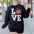 LOVE Kindergarten Teacher Student School Apple Women's Sweatshirt Back Print Black