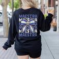 Maestra El Salvador Coquette Bow Hispanic Spanish Teacher Women's Sweatshirt Back Print Black