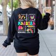 Maestra Spanish Teacher Back To School Maestra De Espanol Women's Sweatshirt Back Print Black