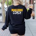 Mahjong Coach Coaching Trainer Teacher Women's Sweatshirt Back Print Black Mahjong Coach Coaching Trainer Teacher Women's Sweatshirt Back Print Black
