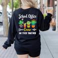 Matching Teacher Back To School School Office Crew Cactus Team School Office Squad Women's Sweatshirt Back Print Black Matching Teacher Back To School School Office Crew Cactus Team School Office Squad Women's Sweatshirt Back Print Black