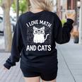 Math And Cats Apparel For Teachers Students Cat Lovers Women's Sweatshirt Back Print Black Math And Cats Apparel For Teachers Students Cat Lovers Women's Sweatshirt Back Print Black