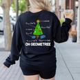 Math Geometry Christmas Tree Geometree Teacher Women's Sweatshirt Back Print Black