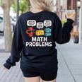 Math Problems Symbols Teacher Back To School Girl Boy Women's Sweatshirt Back Print Black Math Problems Symbols Teacher Back To School Girl Boy Women's Sweatshirt Back Print Black