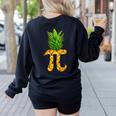 Math Teacher Hawaiian Shirts Pineapple Pi Day Symbol Women's Sweatshirt Back Print Black