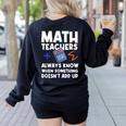 Mathematics Teachers Math Teacher For Men Women Women's Sweatshirt Back Print Black Mathematics Teachers Math Teacher For Men Women Women's Sweatshirt Back Print Black
