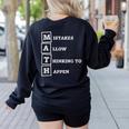 Mistakes Allow Thinking To Happen School Math Teacher Women's Sweatshirt Back Print Black