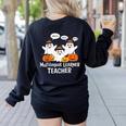 Multilingual Learner Teacher Spooky Halloween ESL Teacher Women's Sweatshirt Back Print Black
