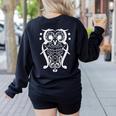Music Note Owl Shirt Musicians Teacher Birthday Bird Women's Sweatshirt Back Print Black