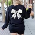 Music Notes Coquette Bow Music Teacher School Musician Band Women's Sweatshirt Back Print Black Music Notes Coquette Bow Music Teacher School Musician Band Women's Sweatshirt Back Print Black