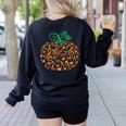 Music Notes Pumpkin Music Teacher Halloween Women's Sweatshirt Back Print Black Music Notes Pumpkin Music Teacher Halloween Women's Sweatshirt Back Print Black