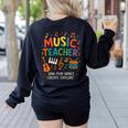 Music Teacher Music Sing Play Dance Choir Piano Women's Sweatshirt Back Print Black Music Teacher Music Sing Play Dance Choir Piano Women's Sweatshirt Back Print Black