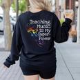 Music Teacher Women's Sweatshirt Back Print Black Music Teacher Women's Sweatshirt Back Print Black
