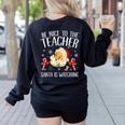 Be Nice To The Teacher Santa Is Watching School Christmas Women's Sweatshirt Back Print Black Be Nice To The Teacher Santa Is Watching School Christmas Women's Sweatshirt Back Print Black