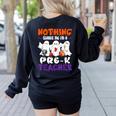 Nothing Scares Me I'm A Pre-K Teacher Halloween Ghosts Women's Sweatshirt Back Print Black Nothing Scares Me I'm A Pre-K Teacher Halloween Ghosts Women's Sweatshirt Back Print Black