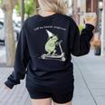 Off To Teach English Scooter Frog ESL Teacher Literature Women's Sweatshirt Back Print Black