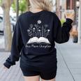 One-More Chapter Wildflower Reading Teacher Library Bookish Women's Sweatshirt Back Print Black