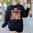 One Thankful Teacher Fall Leaves Thanksgiving Retro Women's Sweatshirt Back Print Black One Thankful Teacher Fall Leaves Thanksgiving Retro Women's Sweatshirt Back Print Black