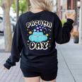 Pajama Day School Spirit Week Fun Cloud Teacher Student Women's Sweatshirt Back Print Black
