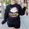 Pajama Day School Spirit Week Fun Cloud Teacher Women's Sweatshirt Back Print Black