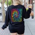 PE Teacher Phys Ed Tie Dye Physical Education Appreciation Women's Sweatshirt Back Print Black