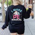 PE Teacher Unicorn I Make PE Magical Women's Sweatshirt Back Print Black