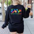 Peace Love Physical Education Tie Dye Sports PE Teacher Women's Sweatshirt Back Print Black Peace Love Physical Education Tie Dye Sports PE Teacher Women's Sweatshirt Back Print Black