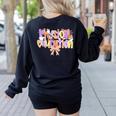 Physical Education Halloween Bow Checkered Teacher Ghost PE Women's Sweatshirt Back Print Black Physical Education Halloween Bow Checkered Teacher Ghost PE Women's Sweatshirt Back Print Black