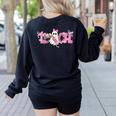 Pink Ghost Teach Halloween Teacher In Spooky Season Women's Sweatshirt Back Print Black Pink Ghost Teach Halloween Teacher In Spooky Season Women's Sweatshirt Back Print Black