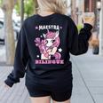 Pink Unicorn Spanish Teacher Regalos Para Bilingue Teacher Women's Sweatshirt Back Print Black