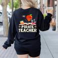 Pirate Teacher Men Women Kids Women's Sweatshirt Back Print Black Pirate Teacher Men Women Kids Women's Sweatshirt Back Print Black