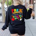 Pre-k Where The Adventure Begins First Day Of Prek Teacher Women's Sweatshirt Back Print Black Pre-k Where The Adventure Begins First Day Of Prek Teacher Women's Sweatshirt Back Print Black