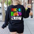 Pre K Boo Crew Halloween Costume Teachers Kids Women's Sweatshirt Back Print Black Pre K Boo Crew Halloween Costume Teachers Kids Women's Sweatshirt Back Print Black