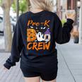 Pre K Boo Crew Teacher Student Halloween Pre Kindergarten Women's Sweatshirt Back Print Black Pre K Boo Crew Teacher Student Halloween Pre Kindergarten Women's Sweatshirt Back Print Black