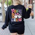 Pre-K Boo Crew Pre-K Teacher Student Kids Halloween Women's Sweatshirt Back Print Black Pre-K Boo Crew Pre-K Teacher Student Kids Halloween Women's Sweatshirt Back Print Black