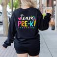 Pre-k Team Pencil Teacher Student Back To School Girls Women's Sweatshirt Back Print Black