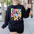Preppy First Grade Back To School 1st Grade Teacher Girl Kid Women's Sweatshirt Back Print Black Preppy First Grade Back To School 1st Grade Teacher Girl Kid Women's Sweatshirt Back Print Black