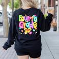 Preppy Fourth Grade Back To School 4th Grade Teacher Girls Women's Sweatshirt Back Print Black Preppy Fourth Grade Back To School 4th Grade Teacher Girls Women's Sweatshirt Back Print Black