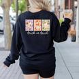Preppy Goose Teacher Trick Or Teach Halloween Teacher Goose Women's Sweatshirt Back Print Black Preppy Goose Teacher Trick Or Teach Halloween Teacher Goose Women's Sweatshirt Back Print Black