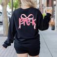 Preppy Pre k Back To School Pre-k Teachers Girls Cute Bow Women's Sweatshirt Back Print Black Preppy Pre k Back To School Pre-k Teachers Girls Cute Bow Women's Sweatshirt Back Print Black