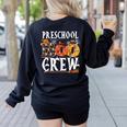 Preschool Boo Crew Teacher Halloween Women's Sweatshirt Back Print Black