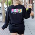 Preschool Squad Team Pre-K Crew Back To School Teacher Women's Sweatshirt Back Print Black
