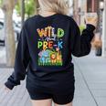 Preschool Teacher Kids Back To School Wild About Pre-K Women's Sweatshirt Back Print Black Preschool Teacher Kids Back To School Wild About Pre-K Women's Sweatshirt Back Print Black
